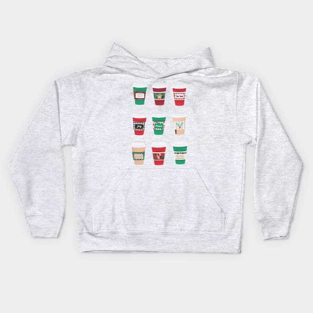 coffee Christmas Kids Hoodie by nour-trend